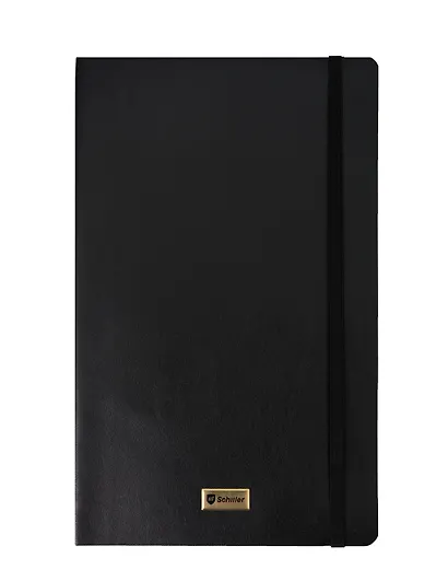 Книга для записей А5 80л лин. "Elegance" черная, инт.переплет, Schiller - фото 1