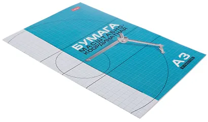 Бумага миллиметровая А3 8 листов на скрепке, Hatber - фото 2