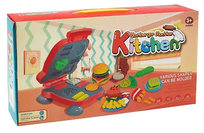 Игровой набор для лепки "Бургер барбекю" (12 цветов пластилина+31 предмет) - фото 1