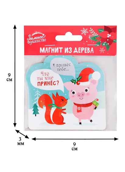 Магнит «Что ты мне принес» с сюрпризом, 9 х 9 см - фото 2