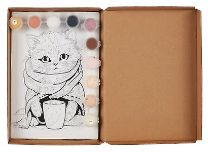 Набор для творчества. Картина-раскраска по номерам "Котёнок с кофе", 20 х 14 см - фото 3