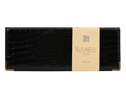Планинг дат. 2026г. 56л "Business Premium. Grand croco" черный, 7Б, тв.переплет, настольный, иск.кожа, обл.поролон, евроспираль, съемный тонир.блок, мет.уголки, инд.уп - фото 1