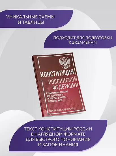 Конституция Российской Федерации с таблицами и схемами для подготовки к экзаменам в школе, колледже, вузе. Новейшая редакция - фото 5