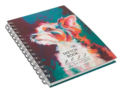 Скетчбук А5 60л "Верный друг" белый офсет, 120г/м2, софт.тач., евроспираль - фото 3
