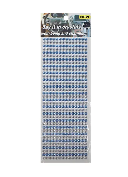Стразы -бусины большие (1461-4A/2) (белые/голубые) - фото 1