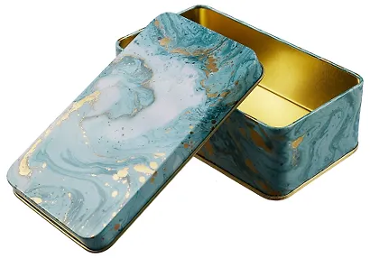 Шкатулка Мрамор (прямоугольная) (металл) (12х6) - фото 2