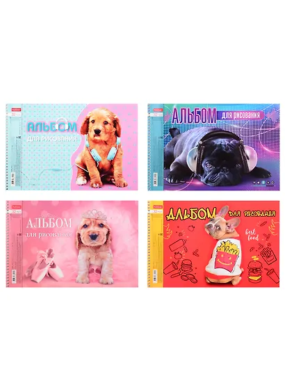 Альбом для рисования Hatber, "Гав-Стори", А4, 32 листа, на спирали, в ассортименте - фото 2