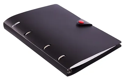 Тетрадь 80 листов, клетка, "Favorite Black. No 4" на кольцах, сменный блок, на кнопке - фото 2