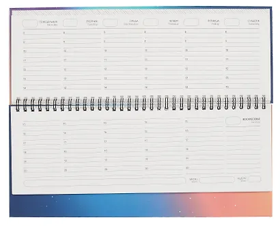 Планинг недат. 56л "Listoff" сияние, настольный, иск.кожа, 7БЦ, глянц.лам, евроспираль, офсет - фото 4
