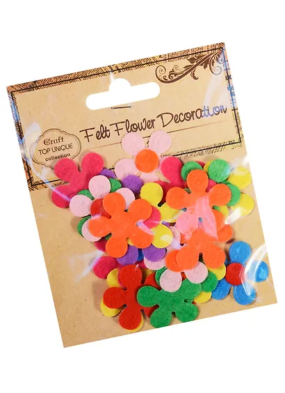 Цветочки фетровые  2,8см  24шт цвета в ассортименте D26001242 - фото 3