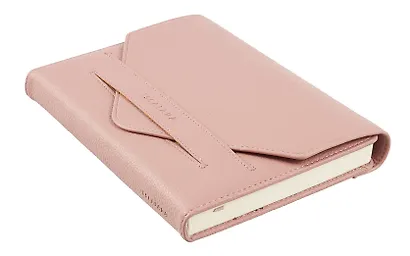 Ежедневник недат. А5 160л "Наппа экстра" розовый, кожзам, тв.переплет, обл.поролон, блинтовое тиснение, клапан в петле, офсет, ляссе - фото 2