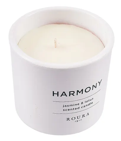 Свеча ароматическая в стакане Жасмин и Лотос (керамика) (9х9) (250г) - фото 2