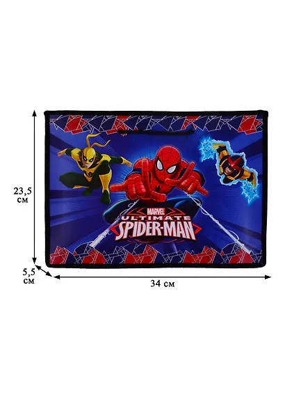 Папка для тетрадей А4 "Spiderman" пластик, молния, ручки, 34*23,5*5,5 - фото 2