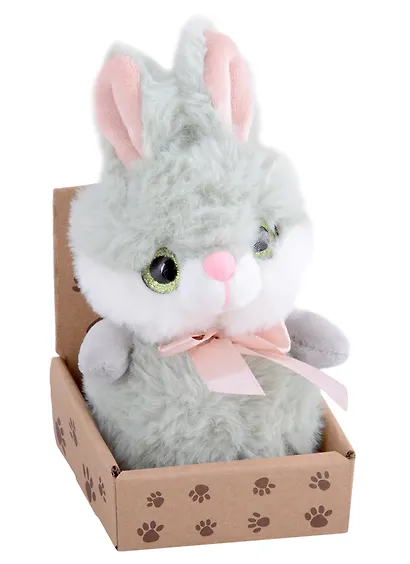 Зайчик с бантиком в крафт коробке (12-01568-573) - фото 2