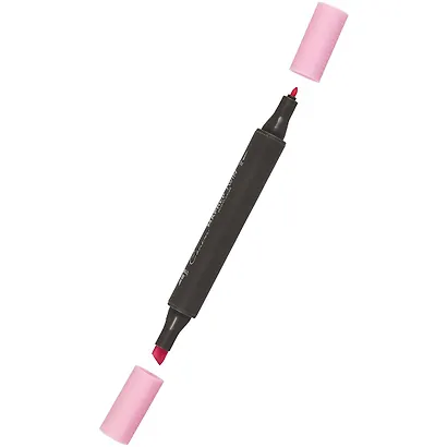 Маркер художественный "Сонет" детский розовый, двухсторон., тонк. и широк.долото, Сонет - фото 2