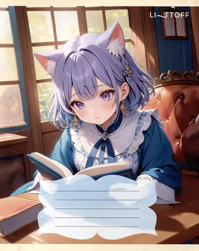 Тетрадь 24л лин. "Милашки и книжки" мел.картон, офсет 60г/м2, ассорти - фото 1