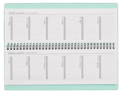 Планинг недат. 64л. "Наппа. Цветок" кожзам, мягк.преплет, тиснение фольгой, офсет, полускр.евроспираль - фото 4