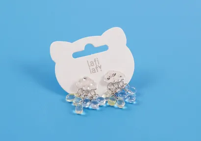 Сережки Lafilaf «Облачка», латунь - фото 2