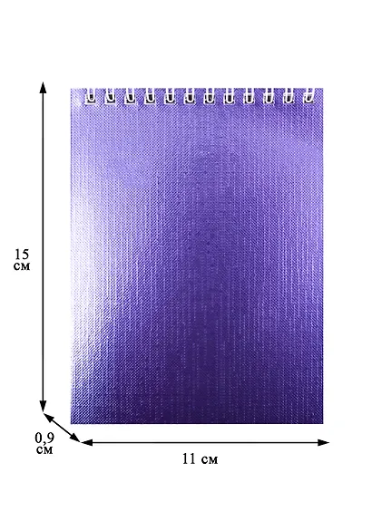 Блокнот "METALLIC", А6, 40 листов, клетка, фиолетовый - фото 2