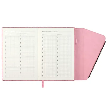 Ежедневник недат. А5 160л "Шеврет делавэ" розовый, кожзам, тв.переплет, блинтовое тиснение, декор.кнопка, декор.молния, магнит.клапан, петля для ручки, офсет, ляссе - фото 7