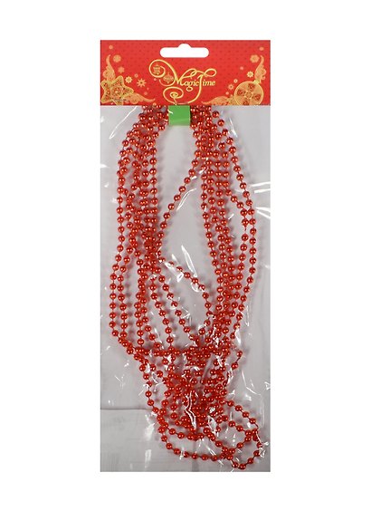Новогодняя гирлянда Бусы (270см) красные - фото 1