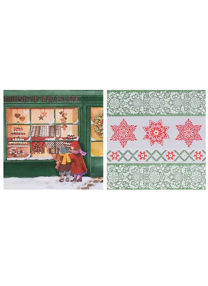 Набор салфеток для декупажа Рождественский магазин 2 шт. (611530/SDL098300) (упаковка) - фото 1