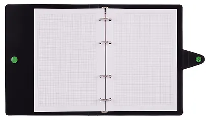 Тетрадь 80 листов, клетка, "Favorite Black. No 2" на кольцах, сменный блок, на кнопке - фото 3