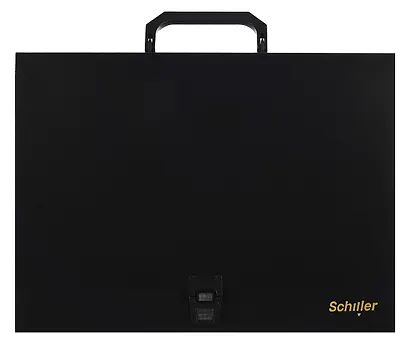 Портфель А4 черный пластик, пласт.ручка, Schiller - фото 12