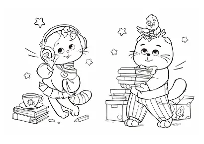 Кот Басик. Пушистые друзья. Раскраска - фото 5