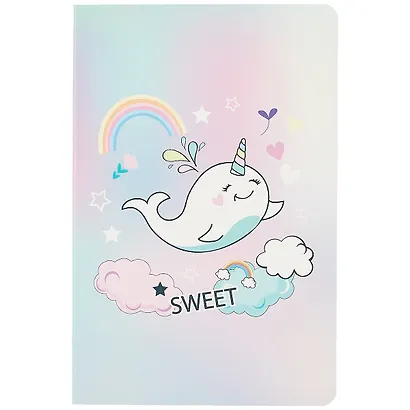 Тетрадь в клетку Kairui, Happy narwhal, 32 листа, в ассортименте - фото 1