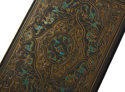Книга для записей "Antiqua. Золотой" А5, 128 л. в линейку, цв. внутрен. блок - фото 3