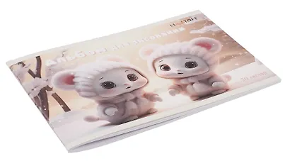 Альбом для рисования 20л А5 "Двойняшки" скрепка, мел.картон - фото 2