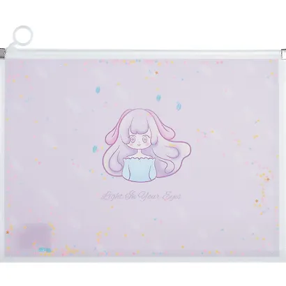 Папка на молнии А4 "Девочка" пластик, с расширением, сыпуч.блестки, ассорти - фото 1