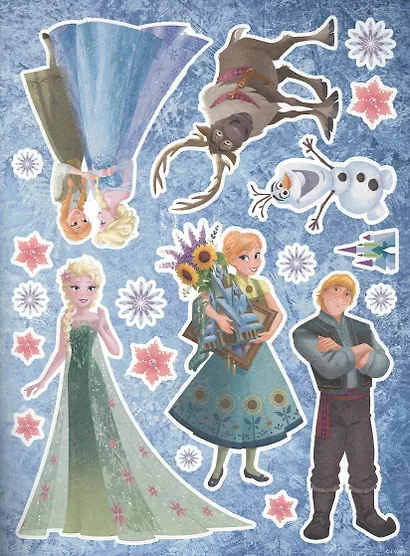 Развивающая книжка с многоразовыми наклейками и постером "Холодное сердце" - фото 2