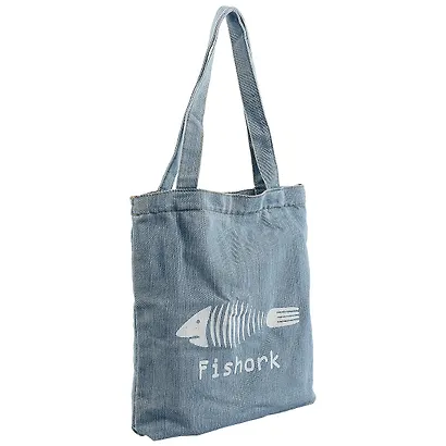 Сумка-шоппер джинсовая на молнии Fishork 37*33см 12-11522-1915-4 - фото 2