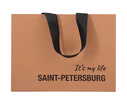 Пакет А5 21*28*8 СПб "Its my life Saint-Petersburg" крафт, горизонт. - фото 1