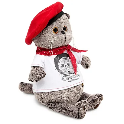 Мягкая игрушка Басик в футболке с принтом Плюшевая революция (Ks22-074) - фото 2