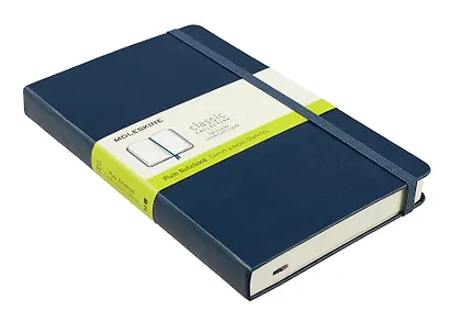 Книга для записей А5 200л нелин. "CLASSIC EXPANDED Large" тв.обл., синий сапфир, резинка, 2 ляссе, Moleskine - фото 2