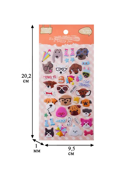 Наклейки из PU собаки YLS-007, коты YLS-008, 2 вида (YLS-1MIX) - фото 3