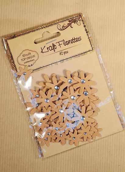 Цветочки крафт со стразом, 40шт*2см (D26000878) - фото 2