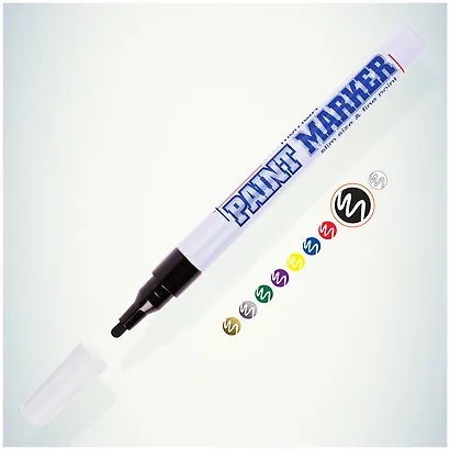 Маркер-краска MunHwa, Black Slim, черный 2 мм - фото 3