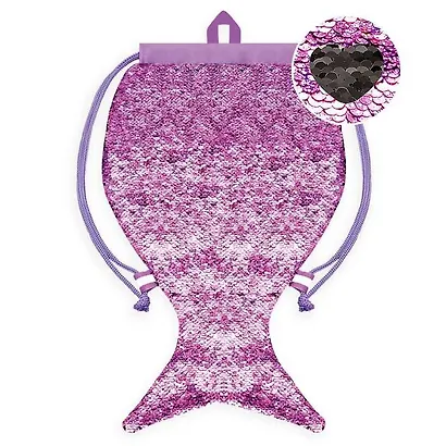 Мешок для сменной обуви «Хвост русалки», фиолетово-черный - фото 3