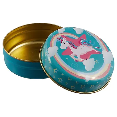 Шкатулка круглая Единорог (металл) (6см) (12-09412-03087-12) - фото 3