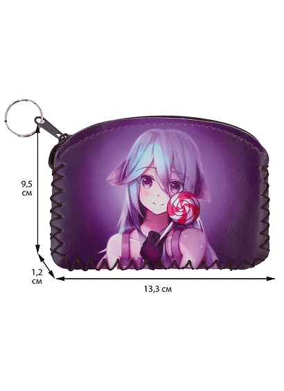 Кошелек на молнии Аниме Девушка с леденцом (Сёдзё) (цветная) (9х13) (кожзам) - фото 2