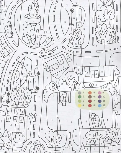 Город. Раскраска по номерам - фото 4