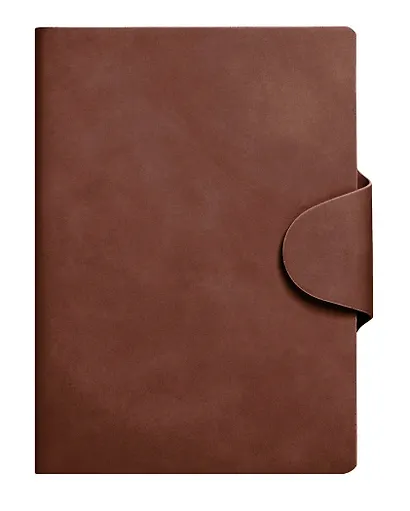 Ежедневник недат. А5 136л "Snap book" коричневый, 7Б, тв.переплет, иск.кожа, термотиснение, магнит.клапан, скругл.углы, офсет, ляссе, инд.уп - фото 1