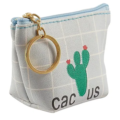 Кошелек на молнии Кактус (кожзам) 11*9см (ПВХ бокс) - фото 2