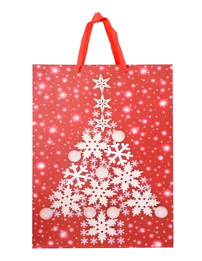 Пакет А3 32*42*11,5 "Елочка на красном" НГ, бум.мат.ламинат - фото 2