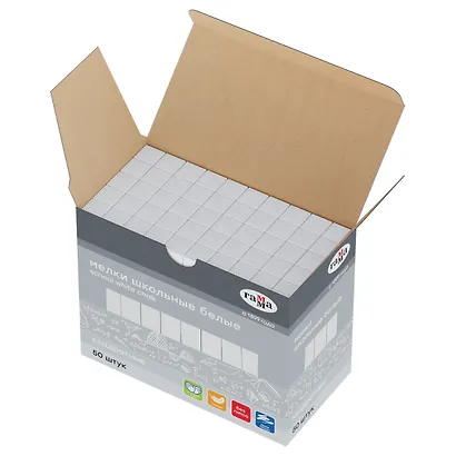 Мелки белые 50 штук, квадратные, Гамма - фото 5