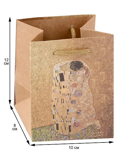 Пакет А6 12х10х8 "Поцелуй крафт, женск. - фото 2